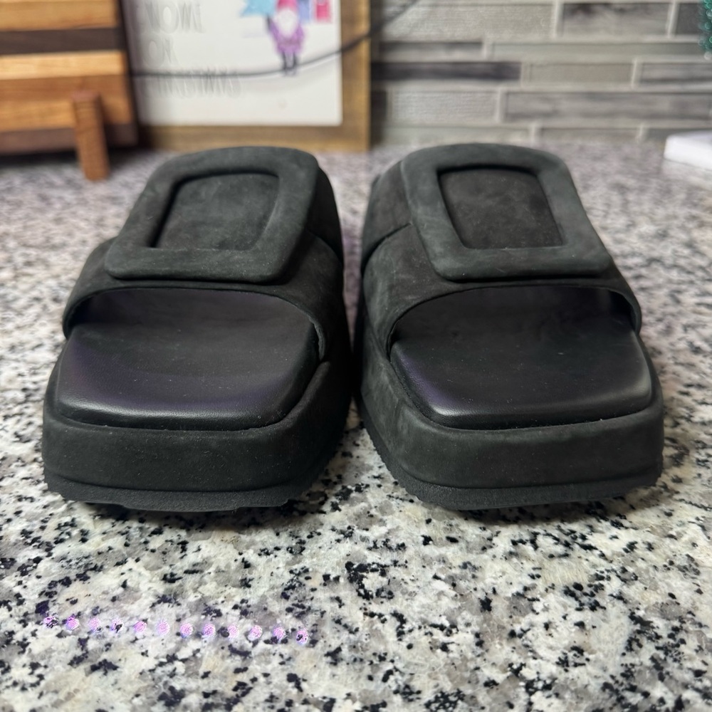 Sam Edelman Wendy Platform Black Slide Sandals Size 38 - Picture 5 of 10